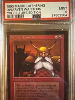 1993 MtG Dwarven Warriors Magic: the Gathering PSA 9 CE WOTC - Image 2