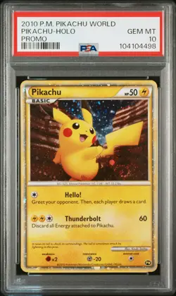 2010 POKEMON WORLD COLLECTION DO NOT USE PIKACHU-HOLO PSA 10 - Image 1
