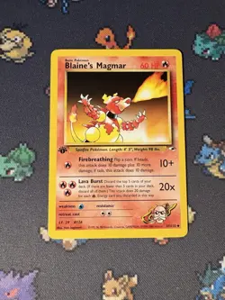 Pokemon Card Blaine’s Magmar 37/132 Gym Heroes FIRST EDITION - (NM) - Image 1