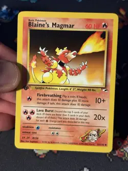 Pokemon Card Blaine’s Magmar 37/132 Gym Heroes FIRST EDITION - (NM) - Image 2