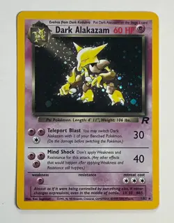 Dark Alakazam 1st Edition Holo Rare Team Rocket 4/82 - Vintage Pokemon WOTC - Image 1