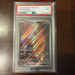 2023 POKEMON MEW EN-151 ILLUSTRATION RARE #168 CHARMANDER PSA 9 - Image 1