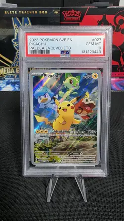 2023 POKEMON SVP EN-SV BLACK STAR PROMO #027 PIKACHU PSA 10 - Image 1