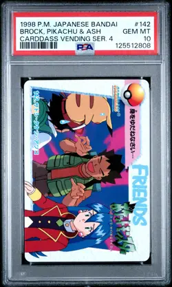 PSA 10 2025 CERT POP 19 BROCK,PIKACHU & ASH 1998 POKEMON JPN BANDAI CARDDASS 142 - Image 1