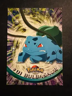 Pokemon Topps Series 1 Blue Logo #01 Bulbasaur - Image 1