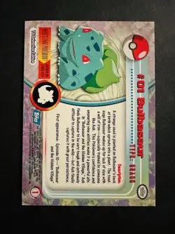 Pokemon Topps Series 1 Blue Logo #01 Bulbasaur - Image 2