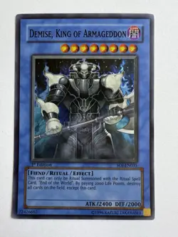 Yu-Gi-Oh! DEMISE, KING OF ARMAGEDDON - SOI-035 - Super Rare 1st Edition - VG - Image 1