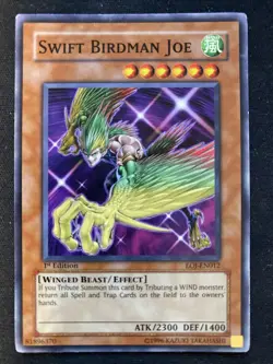 Yu-Gi-Oh! TCG Swift Birdman Joe Enemy of Justice EOJ-EN012 1st Edition Common - Image 1