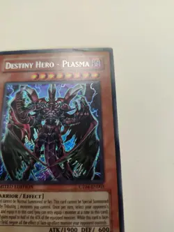 Yugioh! Destiny HERO Plasma CT04-EN003 2007 Secret Rare MP - Image 3