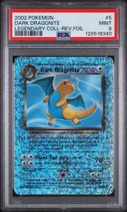 Yugioh PSA 9 Dark Dragonite #5 Reverse Holo Legendary Collection - Image 2