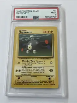 PSA 9 Base Set Unlimited Magnemite 53/102 Pokemon Cards 1999 - Image 1