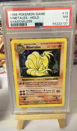 Pokemon Ninetales 12/102 Base Set Shadowless Holo PSA 7 Graded Card Rare UK - Image 5