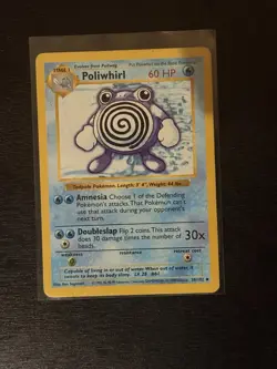 Poliwhirl 38/102 Base Set Shadowless Pokemon Uncommon Card MP - Image 1