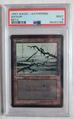MTG Beta Swamp PSA 9 MINT 1993 English Vintage Card RARE! - Image 1