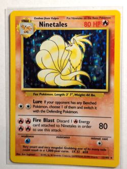 Pokemon TCG Ninetales Base Set 12/102 Holo Unlimited Holo Rare - Image 1