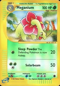 Pokemon TCG - Meganium - 53/165 - Rare - Reverse Holo - Expedition [Near Mint] - Image 1