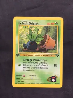Pokemon Cards: Gym Challenge 1st Edition Common: Erika's Oddish 70/132 - Image 1