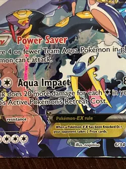 Pokemon TCG Team Aqua's Kyogre-EX Double Crisis Holo Card 6/34 - Image 3