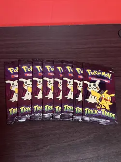 Pokemon TCG 3 card packs of Trick or Trade 2023 8 unopened packs - Image 1