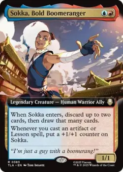 ~ Sokka, Bold Boomeranger (Extended Art) ~ NM Foil ~ MTG: Avatar ~ MTG ~ - Image 1