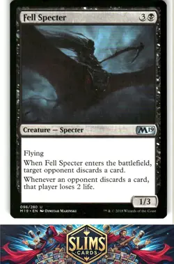 Magic the Gathering MTG Core Set 2019 Fell Specter #96 Buy 2 Get 1 - Image 1
