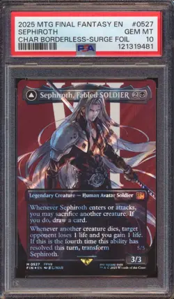 2025 MTG FINAL FANTASY SEPHIROTH 0527 SURGE FOIL ONE WINGED ANGEL PSA 10! - Image 1