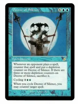 1X Decree of Silence Scourge Blue Enchantment Rare Magic the Gathering NM - Image 1