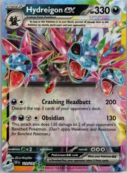 2024 Pokemon Hydreigon ex Double Rare SV08: Surging Sparks 119/191 NM - Image 1