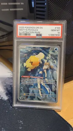 2025 POKEMON DRI EN-DESTINED RIVALS ILLUSTRATION RARE MISTY'S PSYDUCK PSA 10 - Image 1