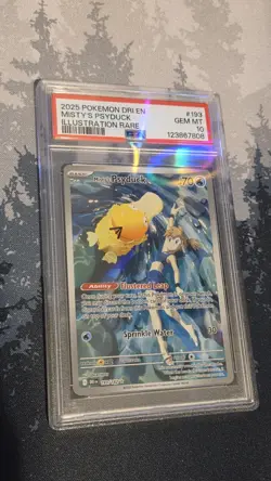 2025 POKEMON DRI EN-DESTINED RIVALS ILLUSTRATION RARE MISTY'S PSYDUCK PSA 10 - Image 5