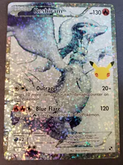 Reshiram 113/114 Celebrations Classic Collection Pokemon Card 25th NM - Image 1