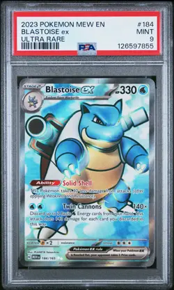 PSA 9 2023 Pokemon 151 #184 Blastoise Ex Full Art Ultra Rare - Image 1