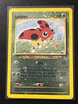 Ledyba Southern Islands Reverse HOLO Pokemon TCG 7/18 LP Ungraded Double Swirl - Image 1
