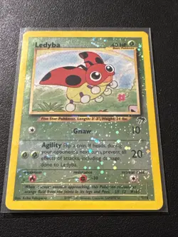 Ledyba Southern Islands Reverse HOLO Pokemon TCG 7/18 LP Ungraded Double Swirl - Image 2