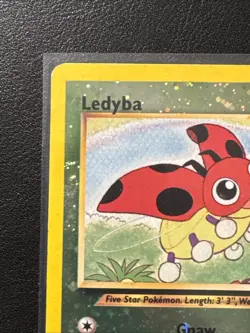 Ledyba Southern Islands Reverse HOLO Pokemon TCG 7/18 LP Ungraded Double Swirl - Image 3