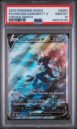 PSA 10 - 2023 Pokemon Sword And Shield Crown Zenith Fa/Hisuian Samurott V #GG51 - Image 1