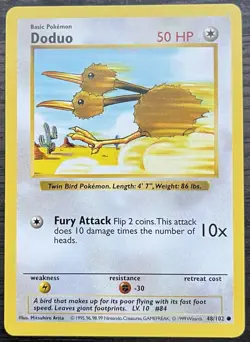 Shadowless Doduo 48/102 Pokemon TCG WOTC Base Set MINT NM - Image 1