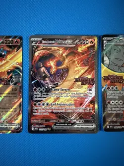 3 x Stamped Pokemon TCG Team Rocket's Moltres ex Destined Rivals UPC Promo Cards - Image 3