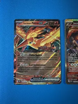 3 x Stamped Pokemon TCG Team Rocket's Moltres ex Destined Rivals UPC Promo Cards - Image 4