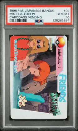 PSA 10 2025 CERT POP 21 MISTY & TOGEPI 1998 POKEMON JPN BANDAI CARDDASS #98 - Image 1