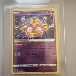 Pokemon Radiant Alakazam 059/195 Silver Tempest Ultra Rare Holo NM - Image 1