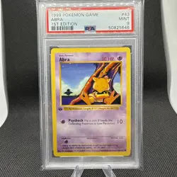 Pokemon Abra Base Set Shadowless 1st Edition #43 PSA 9 Mint - Image 1