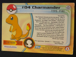 1999 Topps Pokemon TV Animation Series 1 - Charmander #04 Blue Logo Non Holo MP - Image 2