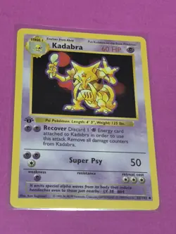 Pokemon Cards 1st Edition Shadowless Kadabra 32/102 Base Set NM - Image 1
