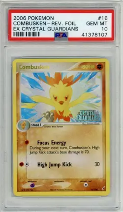 Pokemon Combusken EX Crystal Guardians Reverse Holo Rare #16 PSA 10 Gem Mint - Image 1