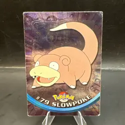 #79 Slowpoke - Pokemon Topps Silver Holo Card - Blue Logo LP/MP - Image 1