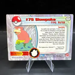 #79 Slowpoke - Pokemon Topps Silver Holo Card - Blue Logo LP/MP - Image 2