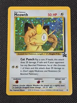 Meowth Game Boy Promo Holo Card #10, Vintage Pokemon TCG - MP - Image 1