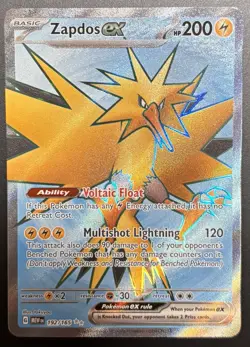 Pokemon TCG Scarlet & Violet 151 Zapdos ex 192/165 Ultra Rare Holo NM/M - Image 1