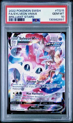 2022 Pokemon Brilliant Stars Trainer Gallery Sylveon Vmax #TG15 PSA 10 Gem Mint - Image 1